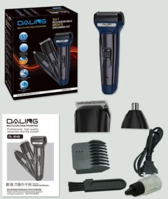 Машинка за подстригване,   , DALING DL-9055 Безжичен 3в1 тример за коса, самобръсначка за нос, подстригване