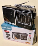 Радиоприемник,  GOLD JINRU,  JR-1521BTS с USB + соларен панел + батерия -музикална уредба