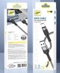 Кабел,  , Плетен Кабел Fast USB към Type-C, LS-19 -1m