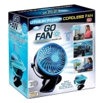 Вентилатор,  , Мощен портативен мини вентилатор GO FAN с щипка, Въртящ 360°, USB, LED осветление